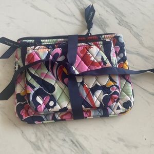 Vera Bradley quilted makeup bag set